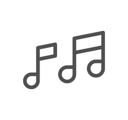 Music icon outline and linear vector.	
