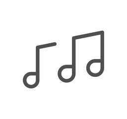 Music icon outline and linear vector.	

