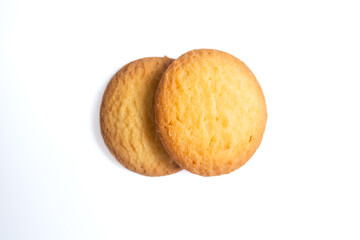 Danish butter cookies, butter cookies on isolated white background