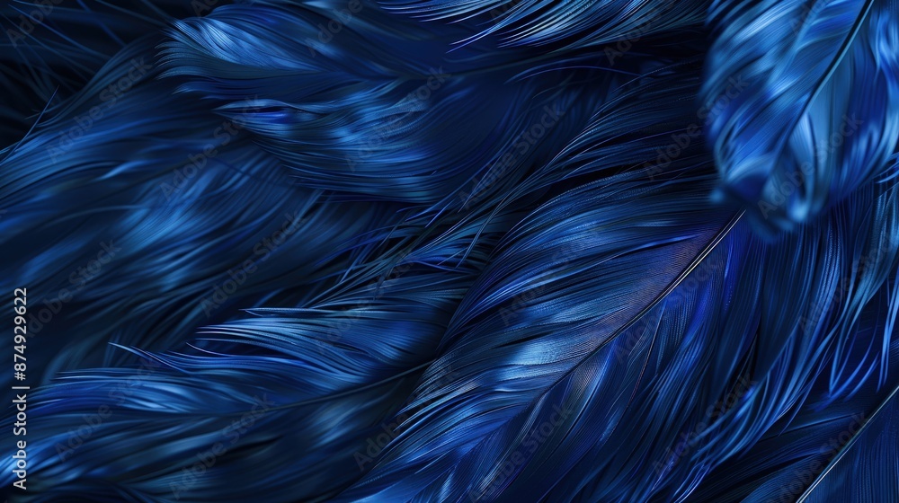 Poster abstract feather soft dark blue background soft bird feather background