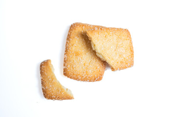 Danish butter cookies, butter cookies on isolated white background