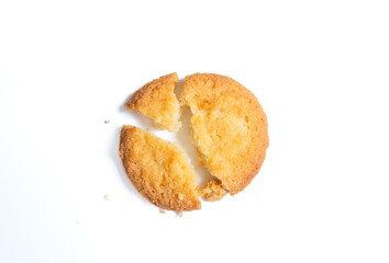 Danish butter cookies, butter cookies on isolated white background