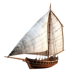 Fototapeta premium Sailboat , Ship isolate on transparent png. 