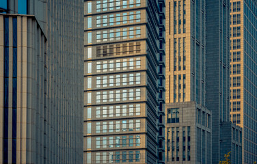 Obraz premium Urban city view with buildings in Shanghai, China