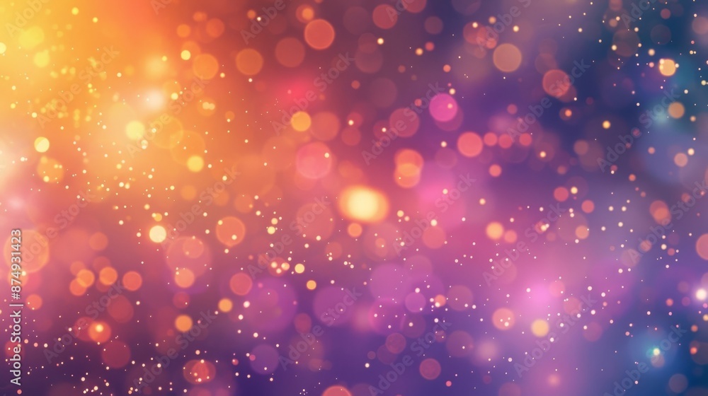 Poster abstract bokeh background with warm and cool tones