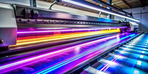 Vibrant colors burst forth from a sleek, glossy sign, showcasing the durability and precision of UV printing, where ultraviolet light cures ink for a high-quality finish.