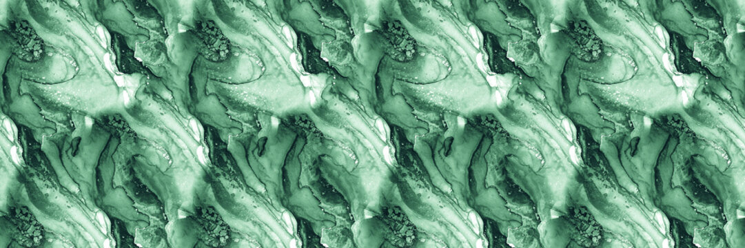Jade Spread Watercolor. Oil Water. Olive Watercolor Abstract Prints. Mosaic Window. Stained Glass Modern. Sage Modern Design Background. Marbling Water.