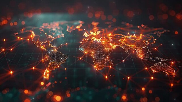 illustration of Interconnected Earth - A Spectacular  of Planet with Data Connections, world wide web day concept, digital concept, global networking