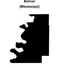 Bolivar County (Mississippi) blank outline map