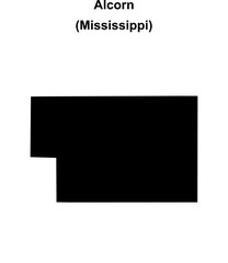 Alcorn County (Mississippi) blank outline map
