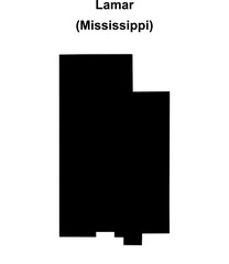 Lamar County (Mississippi) blank outline map