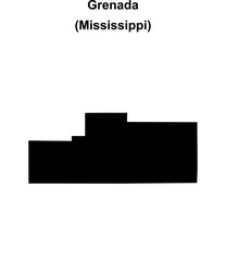 Grenada County (Mississippi) blank outline map