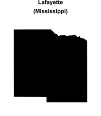 Lafayette County (Mississippi) blank outline map