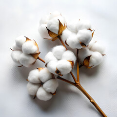 Cotton on white background, Clipping path