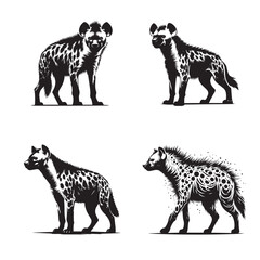 hyena  silhouette set , hyena  silhouette set png ,hyena free  silhouette set images   ,hyena hiding silhouette set images 