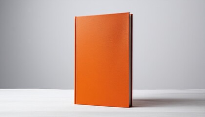 Orange Hardcover Book Mockup - Template for Branding or Title Placement - Reading Book Mockup for Logo - Marketing for Book Publishing or Portfolio Showcase image