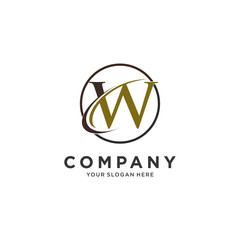 Modern W letter initials logo icon