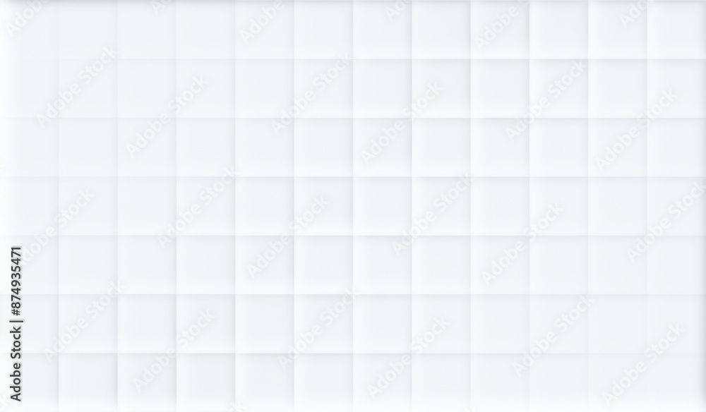 Poster abstract pattern of modern white evenly spaced squares with shadows on white. modern and trendy abst