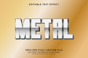 3D Text effect Metal editable vector. Text effect about iron, gold, and silver