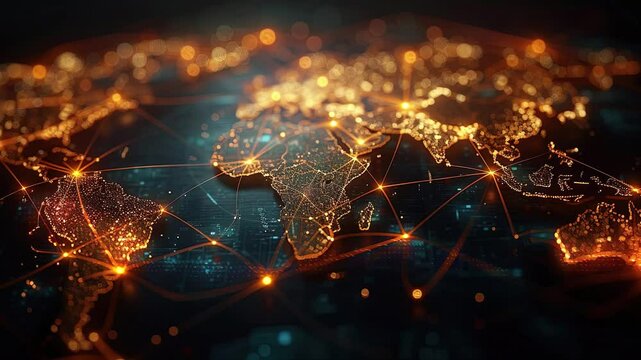 illustration of Interconnected Earth - A Spectacular  of Planet with Data Connections, world wide web day concept, digital concept, global networking