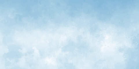 Abstract blue sky with clouds background design. blue sky and white watercolor stain with hand paint background. blue vector pattern hand drawn texture.