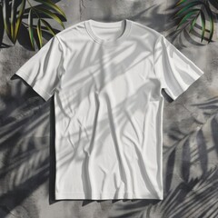 Create a professional looking image of a white t-shirt on a solid background
