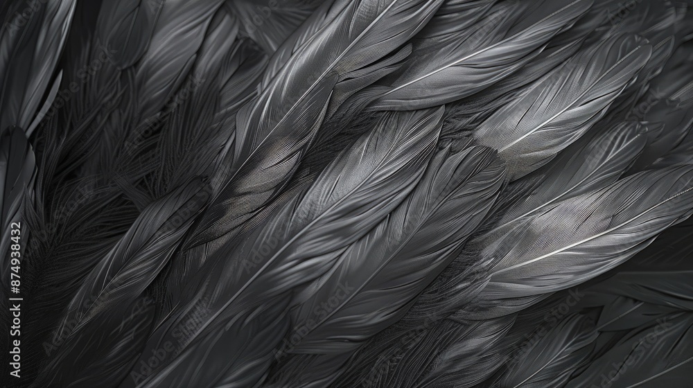 Poster abstract feather soft black background soft bird feather background