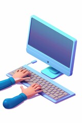 a person is typing on a computer keyboard