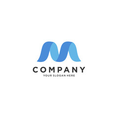 Modern M letter initials logo icon