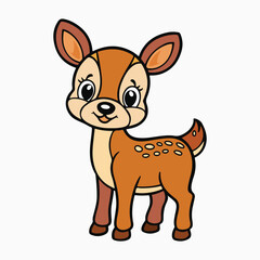 Cute Deer Vector Art Illustration