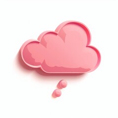 a pink cloud with a heart on it