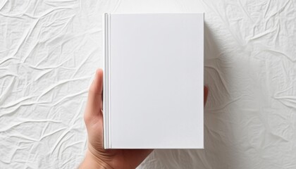 Obraz premium White Hardcover Book Mockup - Template for Branding or Title Placement - Reading Book Mockup for Logo - Marketing for Book Publishing or Portfolio Showcase image