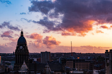 Obraz premium city skyline at sunset