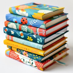 Joyful Stack of Colorful Children's Books - Whimsical and Vibrant Stories for Kids
