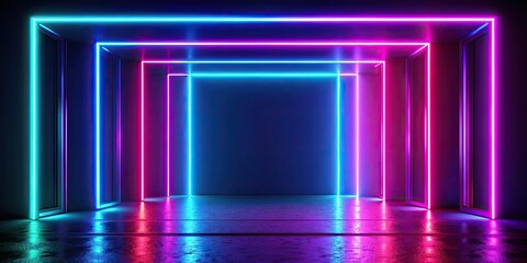 Glowing abstract neon lights background, neon lights, vibrant, colorful, abstract, design, illuminated, glowing