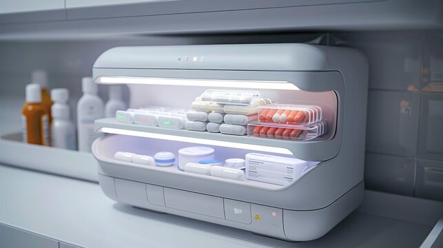 Smart medication dispenser organizing pills and sending reminders to patients