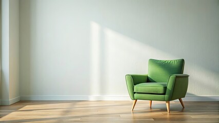Green armchair in a bright room, green, armchair, furniture, interior design, home decor, comfortable, cozy