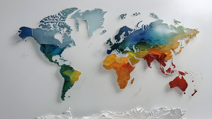 Continent world map. Outline World Map Background. Global network connection.