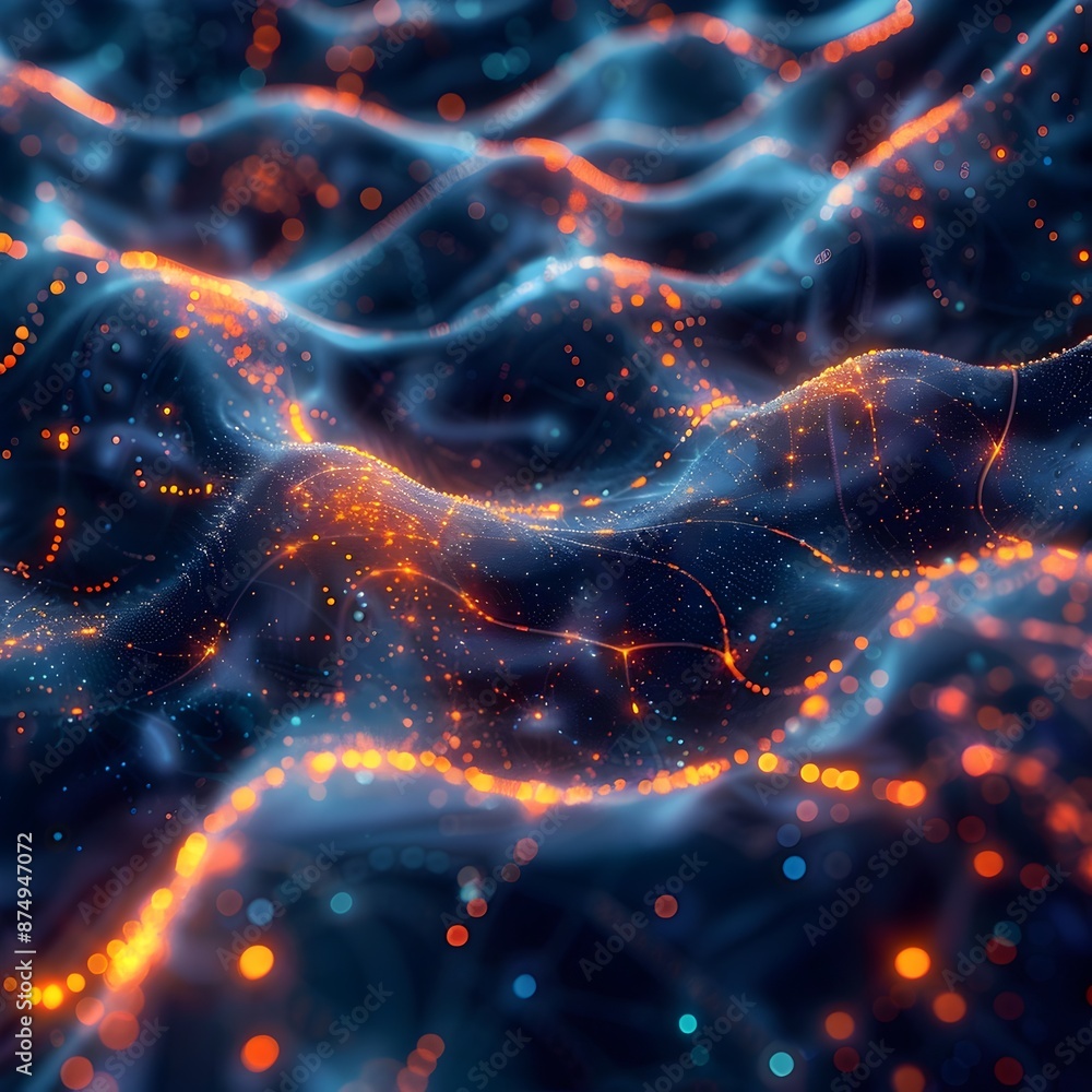 Aufkleber mesmerizing neural network art showcasing glowing pathways and abstract patterns on a digital canvas