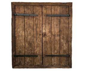 Old wooden shuttered windows png alpha channel