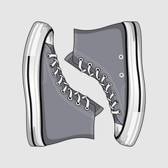 Sneakers Shoes Streetwears Vector Image And Illustration