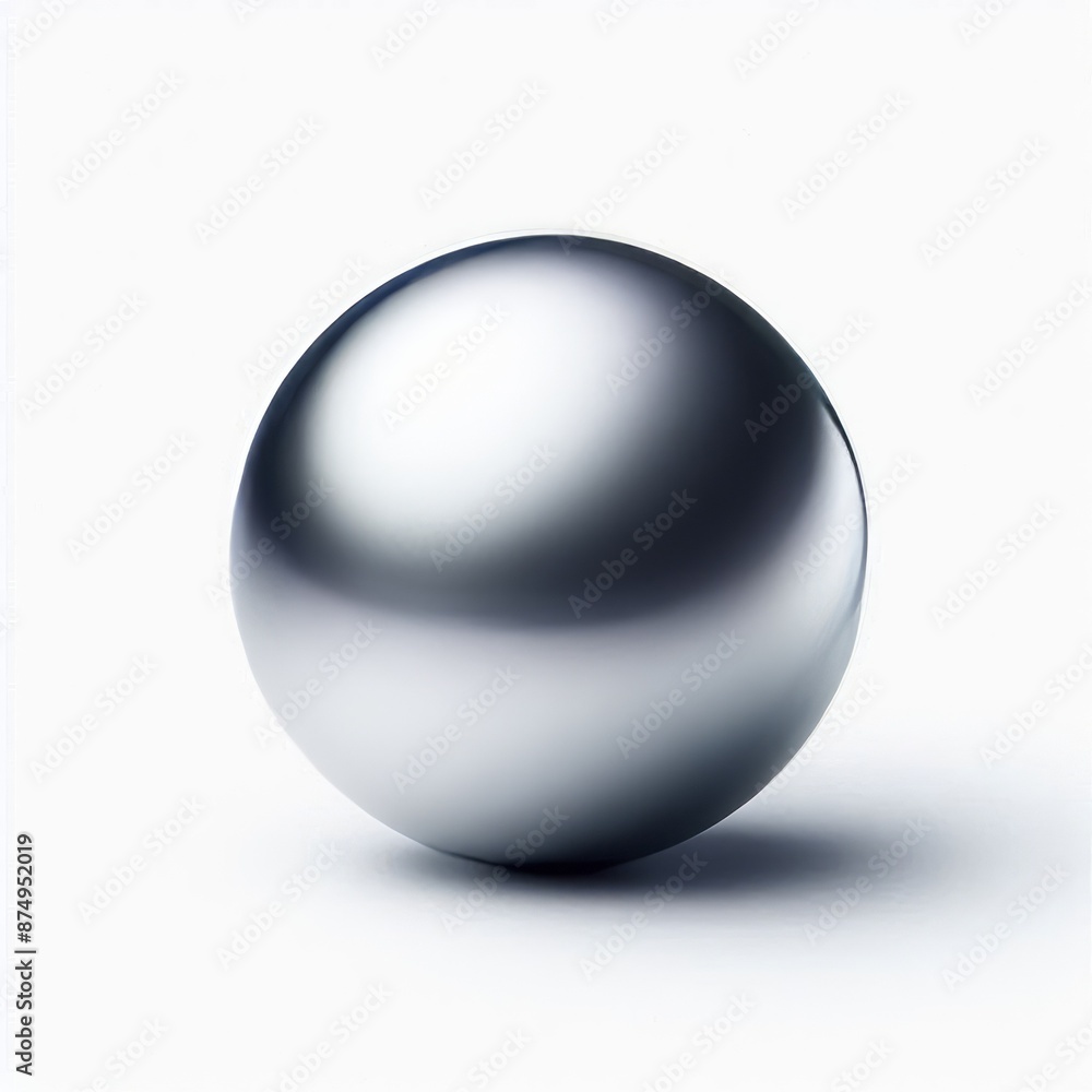 Poster 3d sphere with metallic design and light reflections isolated grey background