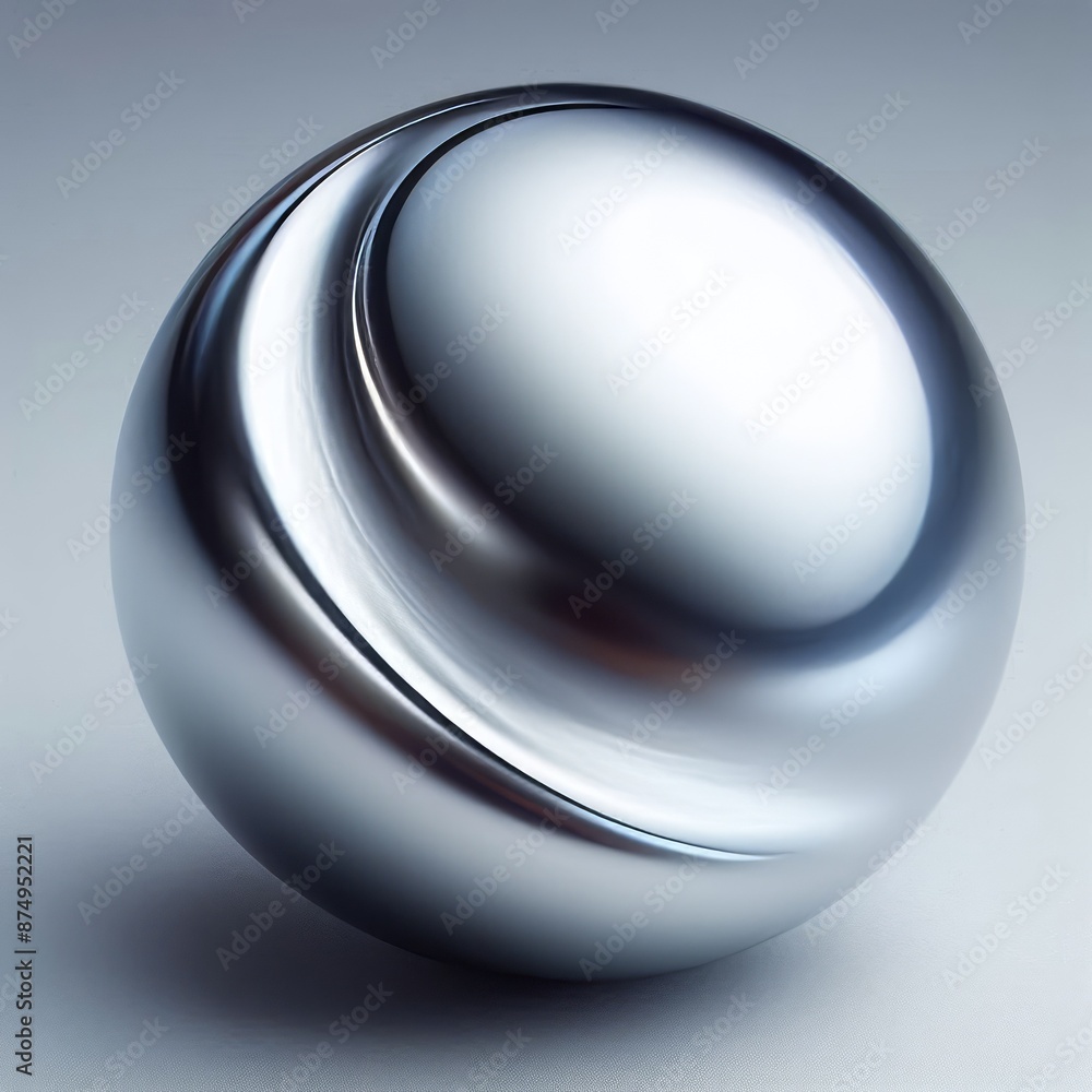 Poster 3d sphere with metallic design and light reflections isolated grey background