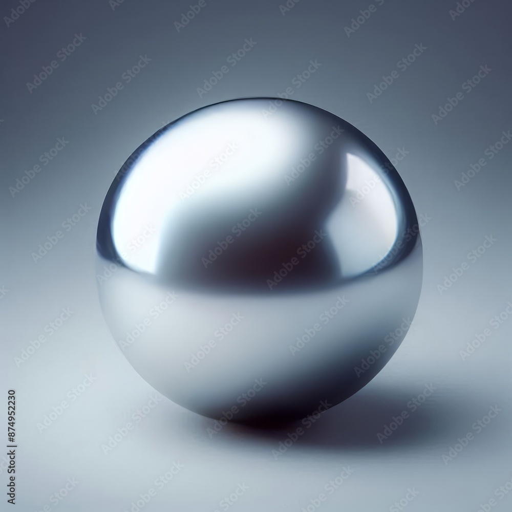 Poster 3d sphere with metallic design and light reflections isolated grey background