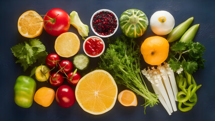 A Vibrant Healthy Lifestyle. Exploring Various Diets Through Colorful Displays