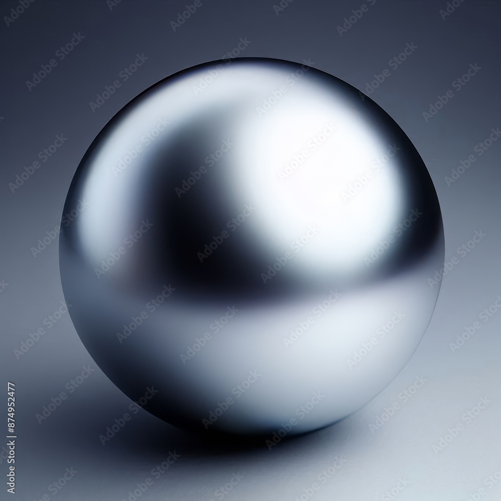 Poster 3d sphere with metallic design and light reflections isolated grey background
