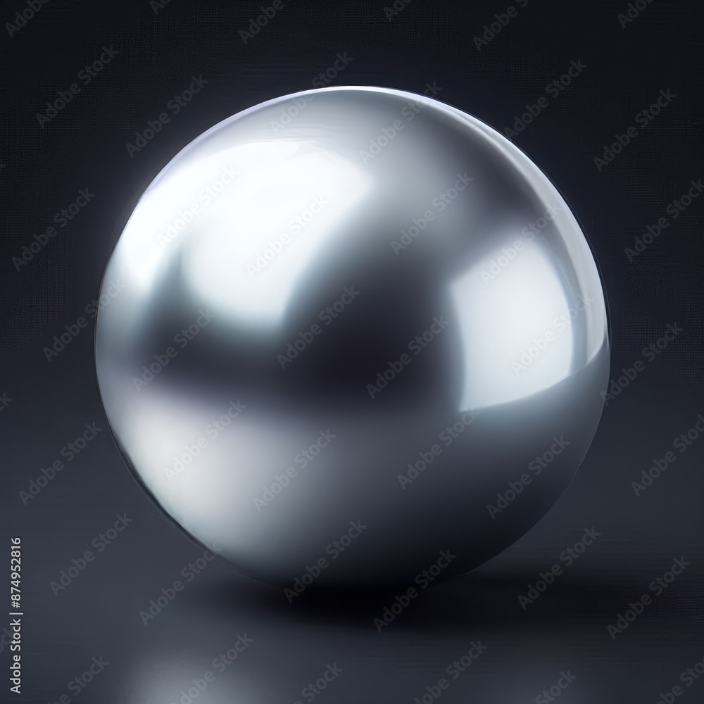 Poster 3d sphere with metallic design and light reflections isolated grey background