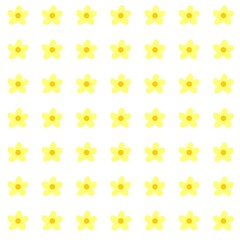 seamless pattern of yellow flowers, set of flowers, fabric, yellow flowers background, cute yellow flower illustration, yellow blossom