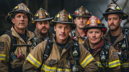 Fototapeta premium Group of Firefighters