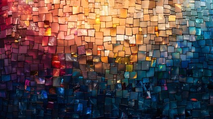 Captivating Mosaic of Vibrant Digital Tiles Forming a Cohesive Artwork